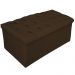 Kit Cabeceira e Calçadeira Baú Estofada Mel 90 cm Solteiro Com Capitonê Suede Marrom - Amarena Móveis