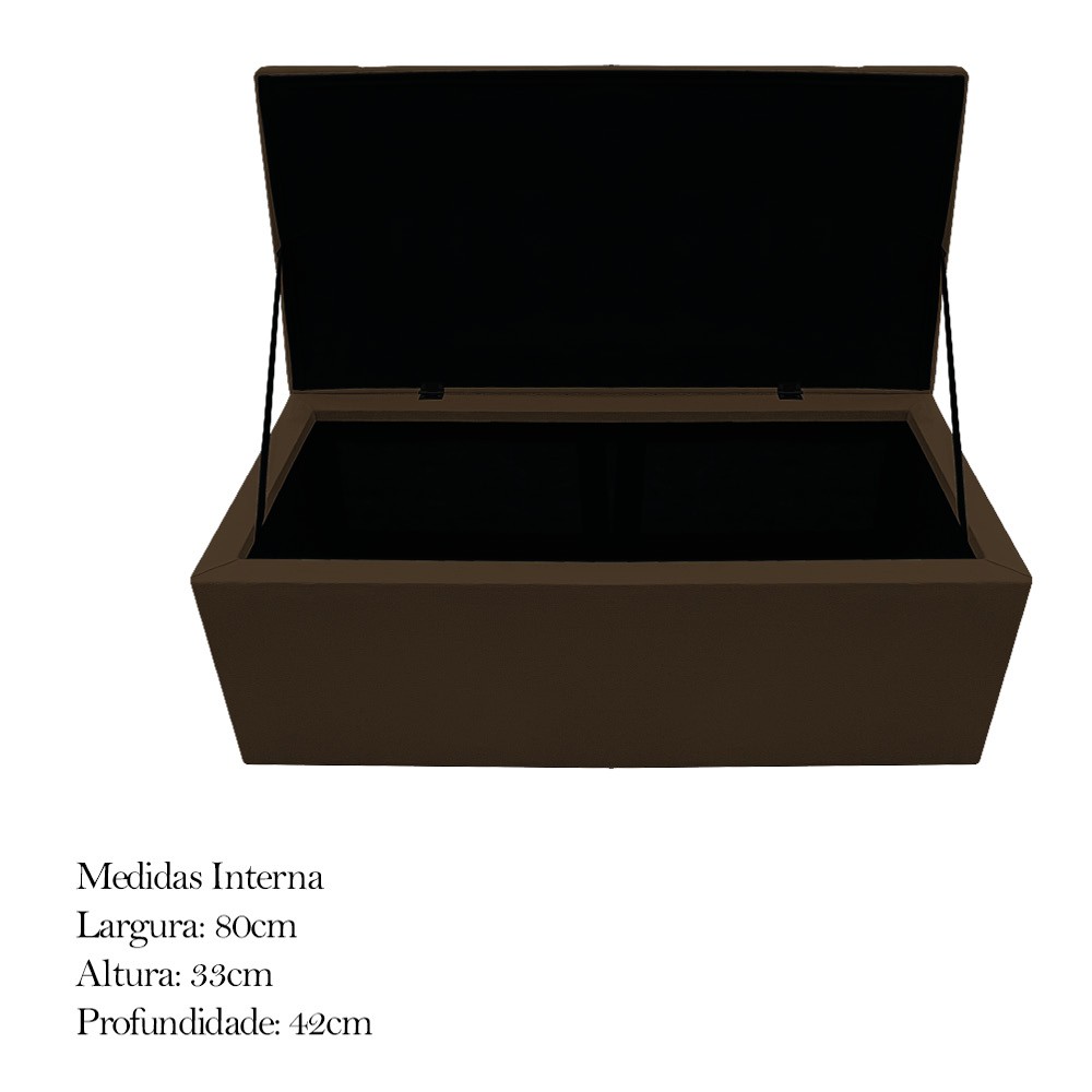 Kit Cabeceira e Calçadeira Baú Estofada Mel 90 cm Solteiro Com Capitonê Suede Marrom - Amarena Móveis