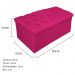 Kit Cabeceira e Calçadeira Baú Estofada Mel 90 cm Solteiro Com Capitonê Suede Pink - Amarena Móveis