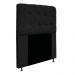 Kit Cabeceira e Calçadeira Baú Estofada Mel 90 cm Solteiro Com Capitonê Suede Preto - Amarena Móveis