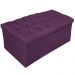 Kit Cabeceira e Calçadeira Baú Estofada Mel 90 cm Solteiro Com Capitonê Suede Roxo - Amarena Móveis