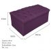 Kit Cabeceira e Calçadeira Baú Estofada Mel 90 cm Solteiro Com Capitonê Suede Roxo - Amarena Móveis
