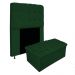 Kit Cabeceira e Calçadeira Baú Estofada Mel 90 cm Solteiro Com Capitonê Suede Verde - Amarena Móveis