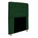 Kit Cabeceira e Calçadeira Baú Estofada Mel 90 cm Solteiro Com Capitonê Suede Verde - Amarena Móveis
