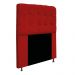 Kit Cabeceira e Calçadeira Baú Estofada Mel 90 cm Solteiro Com Capitonê Suede Vermelho - Amarena Móveis