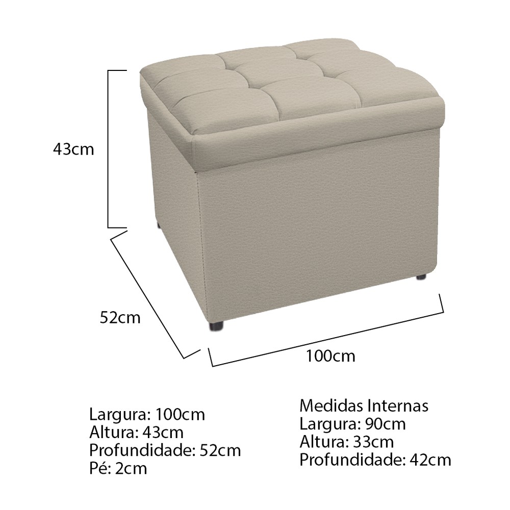Kit Cabeceira e Calçadeira Copenhague 100 cm Solteiro Corano Bege - Amarena Móveis