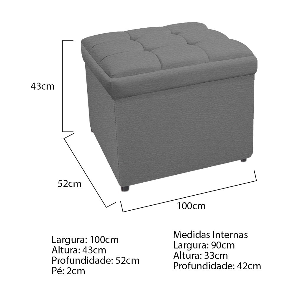 Kit Cabeceira e Calçadeira Copenhague 100 cm Solteiro Corano Cinza - Amarena Móveis