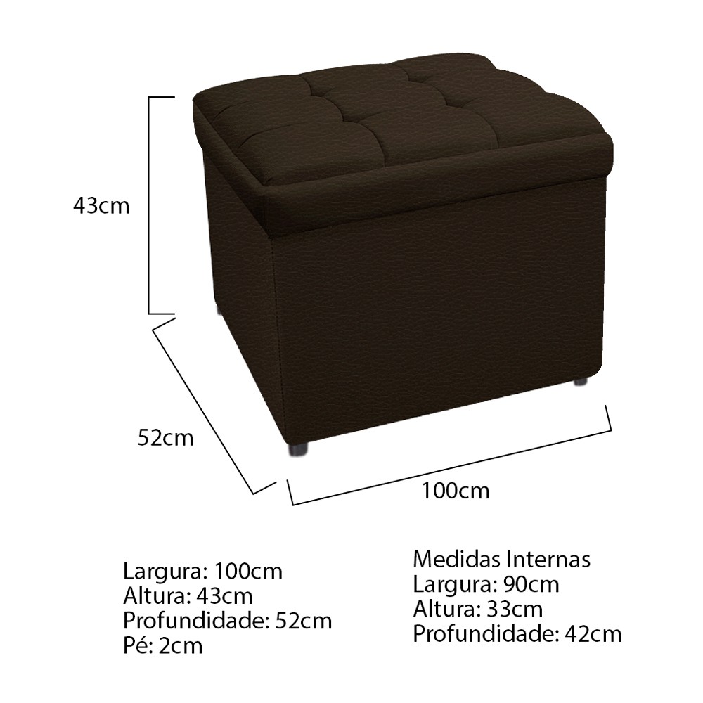Kit Cabeceira e Calçadeira Copenhague 100 cm Solteiro Corano Marrom - Amarena Móveis