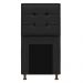 Kit Cabeceira e Calçadeira Copenhague 100 cm Solteiro Corano Preto - Amarena Móveis