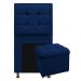 Kit Cabeceira e Calçadeira Copenhague 100 cm Solteiro Suede Azul Marinho - Amarena Móveis