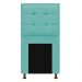 Kit Cabeceira e Calçadeira Copenhague 100 cm Solteiro Suede Azul Tiffany - Amarena Móveis