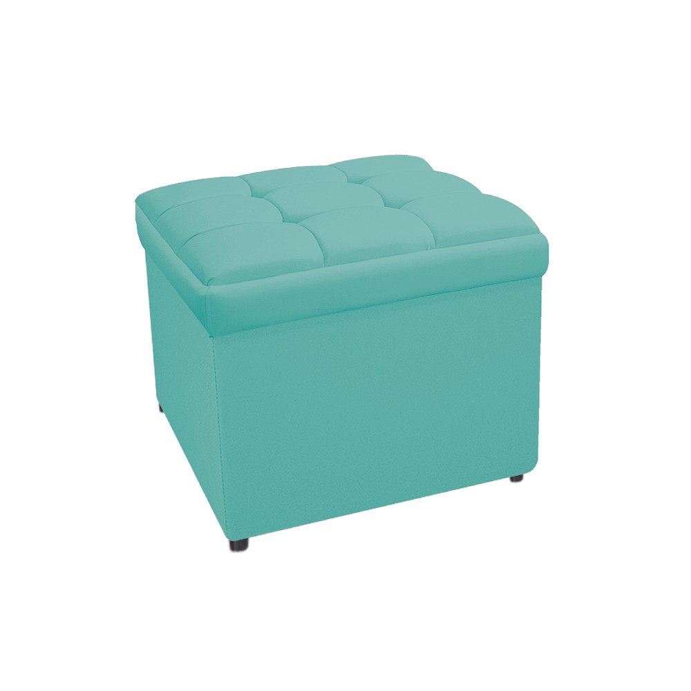 Kit Cabeceira e Calçadeira Copenhague 100 cm Solteiro Suede Azul Tiffany - Amarena Móveis