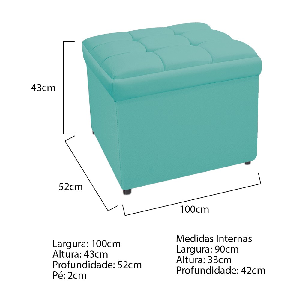 Kit Cabeceira e Calçadeira Copenhague 100 cm Solteiro Suede Azul Tiffany - Amarena Móveis