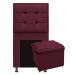 Kit Cabeceira e Calçadeira Copenhague 100 cm Solteiro Suede Bordô - Amarena Móveis