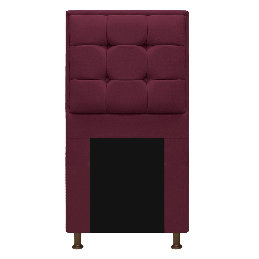 Kit Cabeceira e Calçadeira Copenhague 100 cm Solteiro Suede Bordô - Amarena Móveis