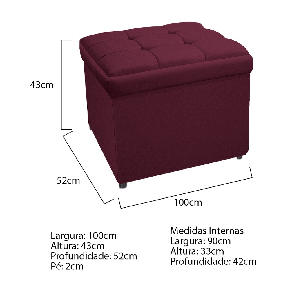Kit Cabeceira e Calçadeira Copenhague 100 cm Solteiro Suede Bordô - Amarena Móveis