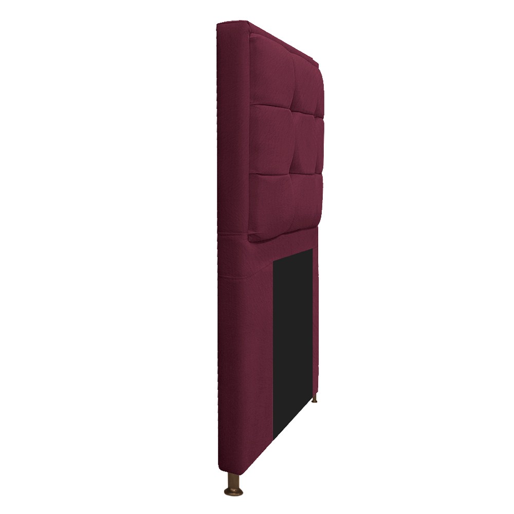 Kit Cabeceira e Calçadeira Copenhague 100 cm Solteiro Suede Bordô - Amarena Móveis