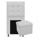 Kit Cabeceira e Calçadeira Copenhague 100 cm Solteiro Suede Branco - Amarena Móveis