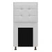 Kit Cabeceira e Calçadeira Copenhague 100 cm Solteiro Suede Branco - Amarena Móveis