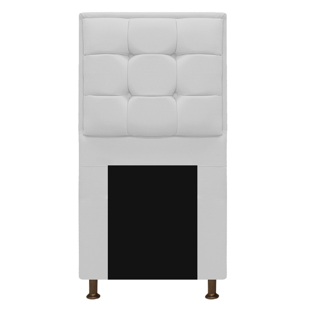 Kit Cabeceira e Calçadeira Copenhague 100 cm Solteiro Suede Branco - Amarena Móveis