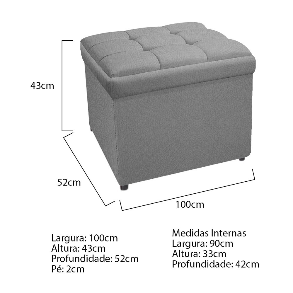 Kit Cabeceira e Calçadeira Copenhague 100 cm Solteiro Suede Cinza - Amarena Móveis