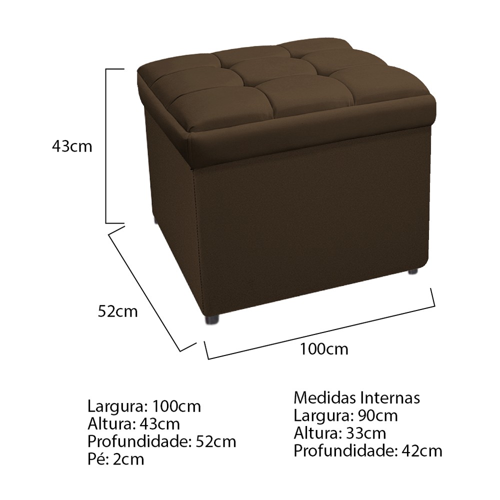 Kit Cabeceira e Calçadeira Copenhague 100 cm Solteiro Suede Marrom - Amarena Móveis