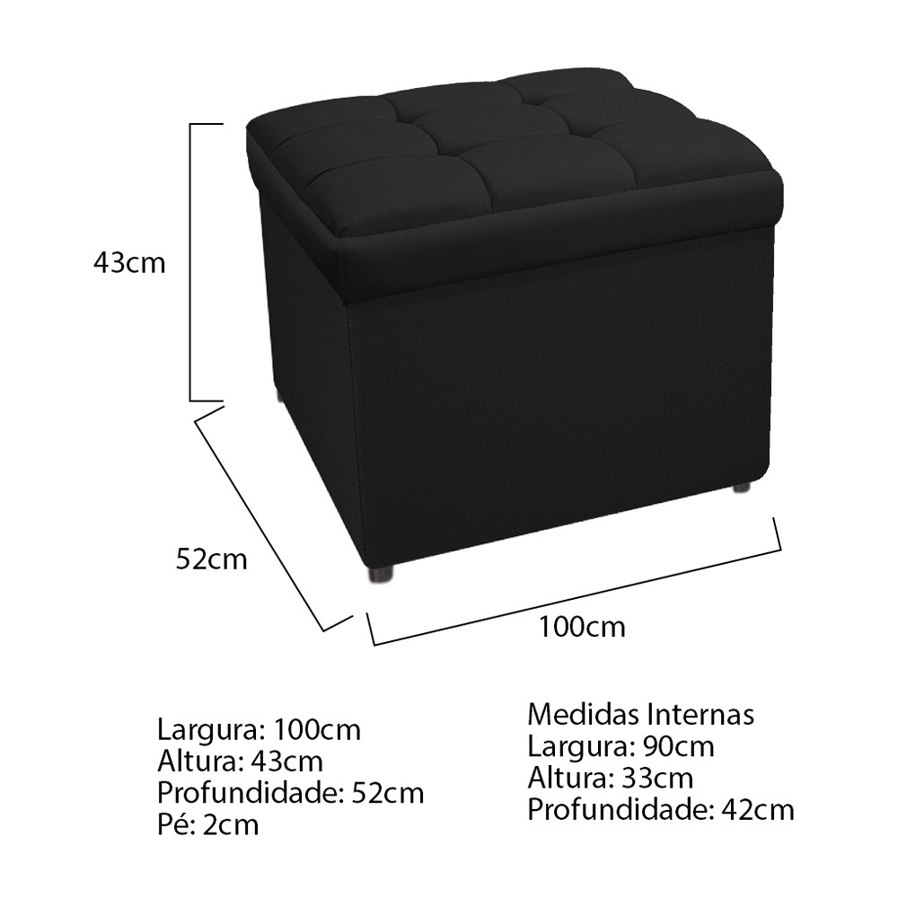 Kit Cabeceira e Calçadeira Copenhague 100 cm Solteiro Suede Preto - Amarena Móveis