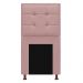 Kit Cabeceira e Calçadeira Copenhague 100 cm Solteiro Suede Rosê - Amarena Móveis