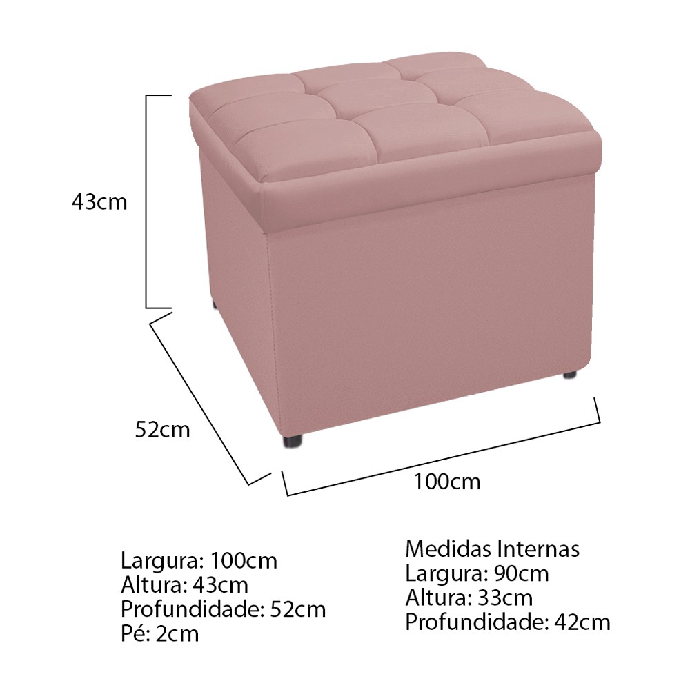 Kit Cabeceira e Calçadeira Copenhague 100 cm Solteiro Suede Rosê - Amarena Móveis