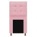 Kit Cabeceira e Calçadeira Copenhague 100 cm Solteiro Suede Rosa Bebê - Amarena Móveis