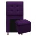 Kit Cabeceira e Calçadeira Copenhague 100 cm Solteiro Suede Roxo - Amarena Móveis