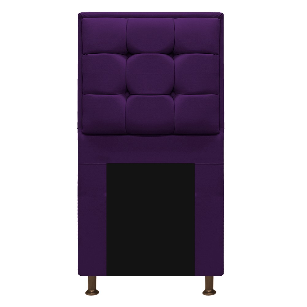 Kit Cabeceira e Calçadeira Copenhague 100 cm Solteiro Suede Roxo - Amarena Móveis
