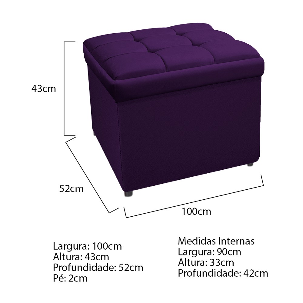 Kit Cabeceira e Calçadeira Copenhague 100 cm Solteiro Suede Roxo - Amarena Móveis