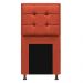 Kit Cabeceira e Calçadeira Copenhague 100 cm Solteiro Suede Terracota - Amarena Móveis