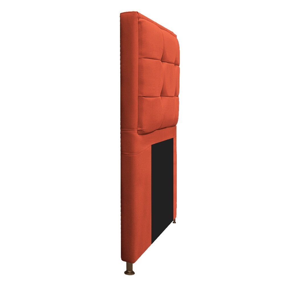 Kit Cabeceira e Calçadeira Copenhague 100 cm Solteiro Suede Terracota - Amarena Móveis