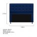 Kit Cabeceira e Calçadeira Copenhague 140 cm Casal Suede Azul Marinho - Amarena Móveis