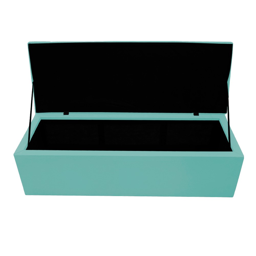 Kit Cabeceira e Calçadeira Copenhague 140 cm Casal Suede Azul Tiffany - Amarena Móveis
