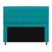 Kit Cabeceira e Calçadeira Copenhague 140 cm Casal Suede Azul Turquesa - Amarena Móveis