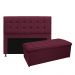 Kit Cabeceira e Calçadeira Copenhague 140 cm Casal Suede Bordô - Amarena Móveis
