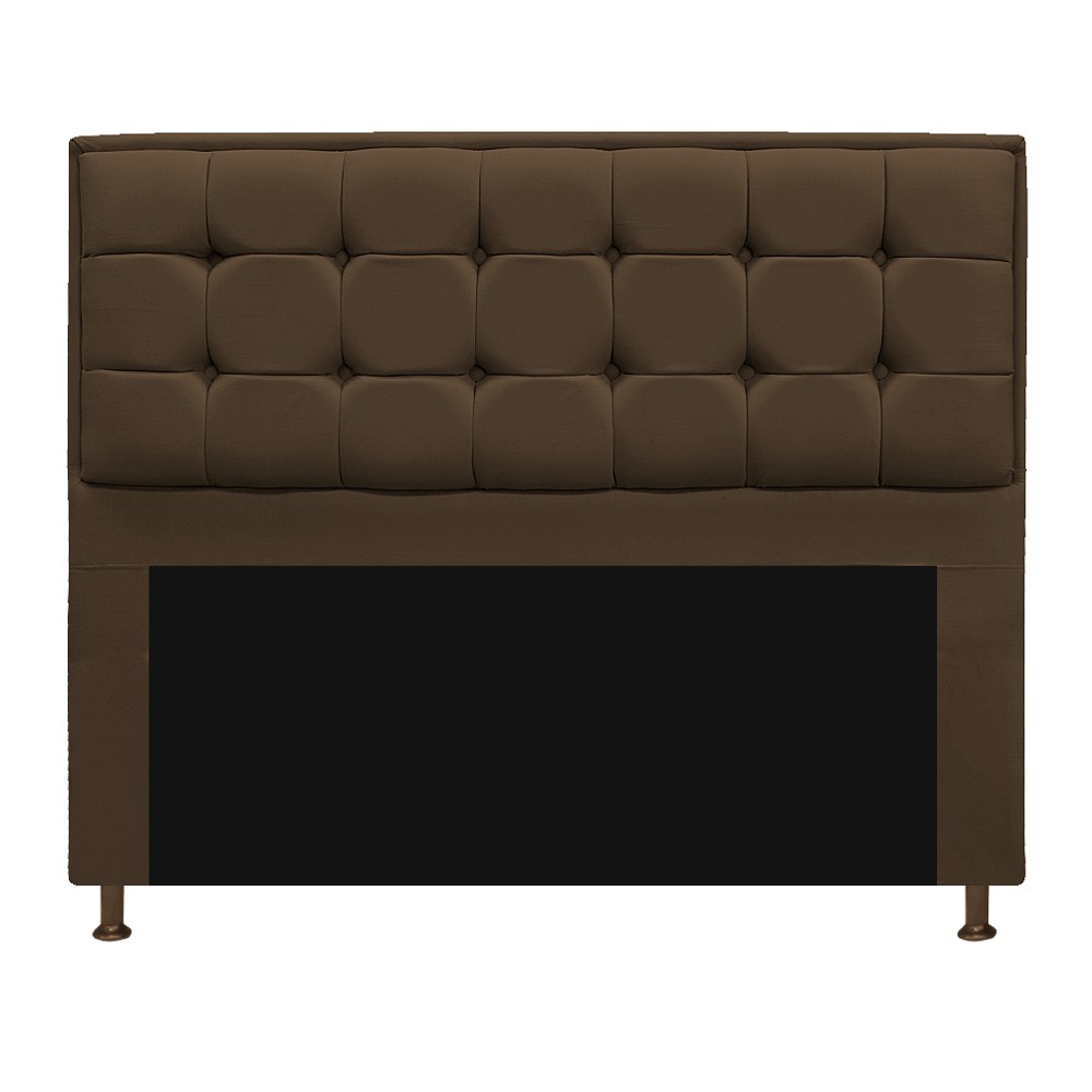 Kit Cabeceira e Calçadeira Copenhague 140 cm Casal Suede Marrom - Amarena Móveis