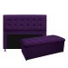 Kit Cabeceira e Calçadeira Copenhague 140 cm Casal Suede Roxo - Amarena Móveis