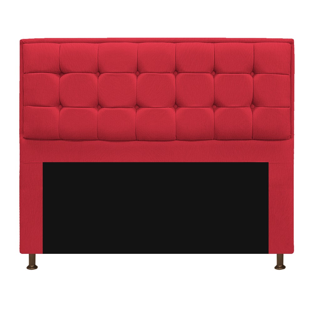 Kit Cabeceira e Calçadeira Copenhague 140 cm Casal Suede Vermelho - Amarena Móveis