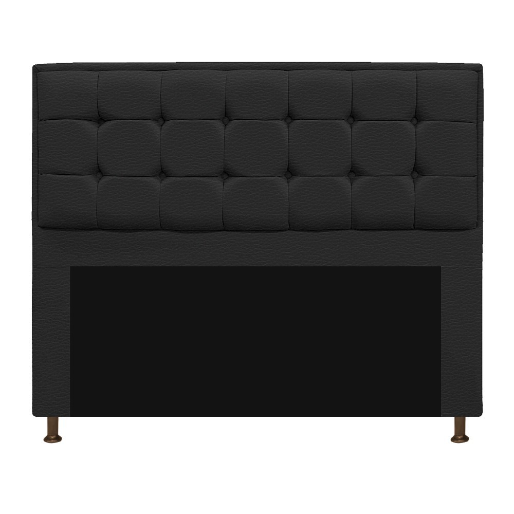 Kit Cabeceira e Calçadeira Copenhague 160 cm Queen Size Corano Preto - Amarena Móveis