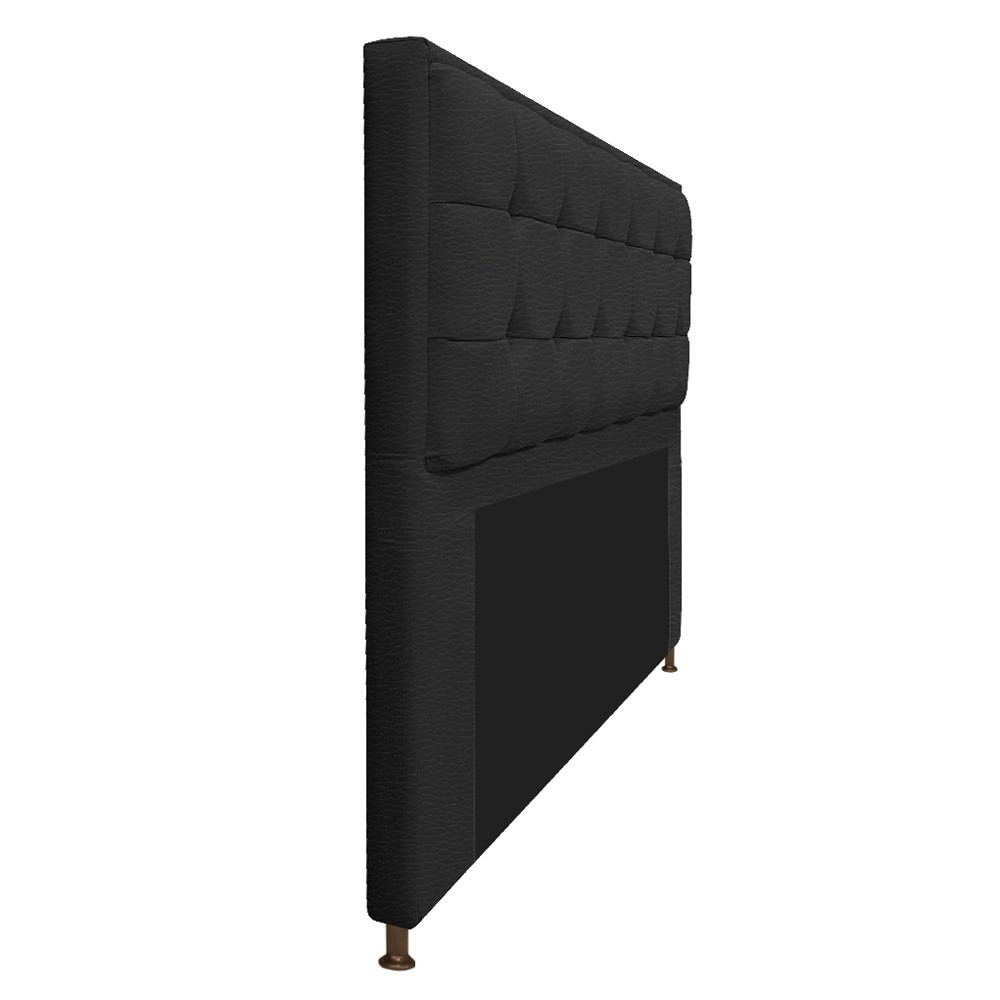 Kit Cabeceira e Calçadeira Copenhague 160 cm Queen Size Corano Preto - Amarena Móveis