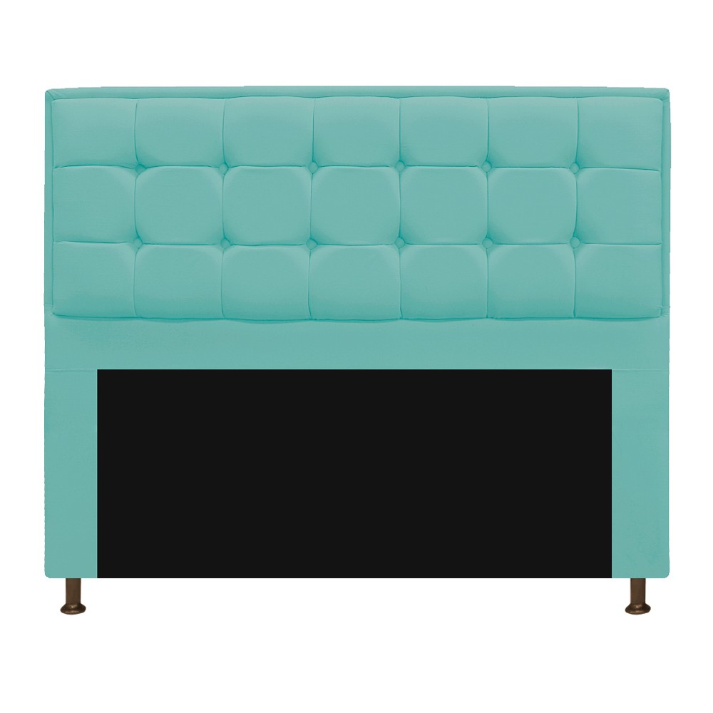 Kit Cabeceira e Calçadeira Copenhague 160 cm Queen Size Suede Azul Tiffany - Amarena Móveis