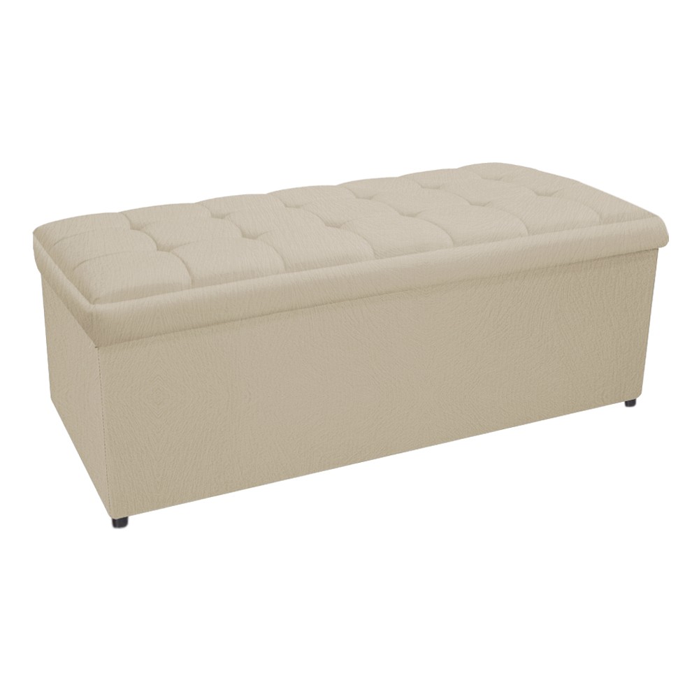 Kit Cabeceira e Calçadeira Copenhague 160 cm Queen Size Suede Bege - Amarena Móveis