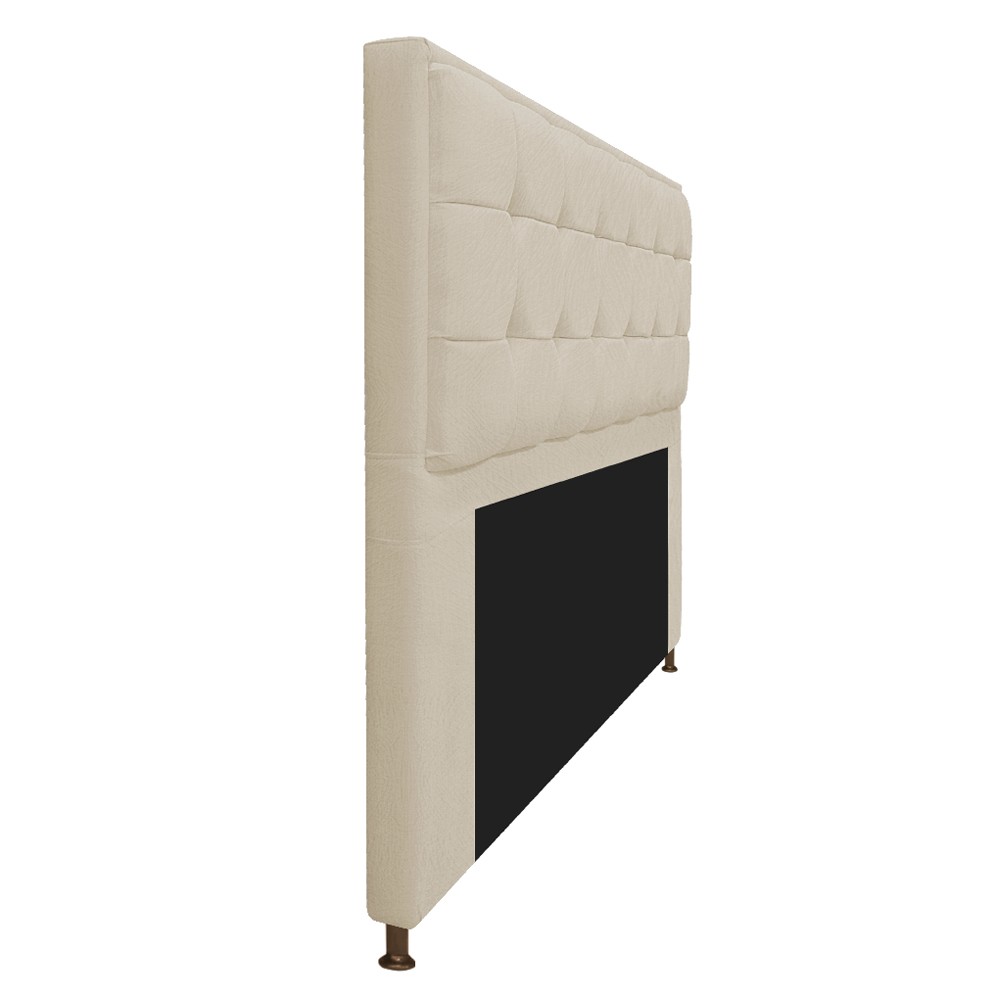 Kit Cabeceira e Calçadeira Copenhague 160 cm Queen Size Suede Bege - Amarena Móveis