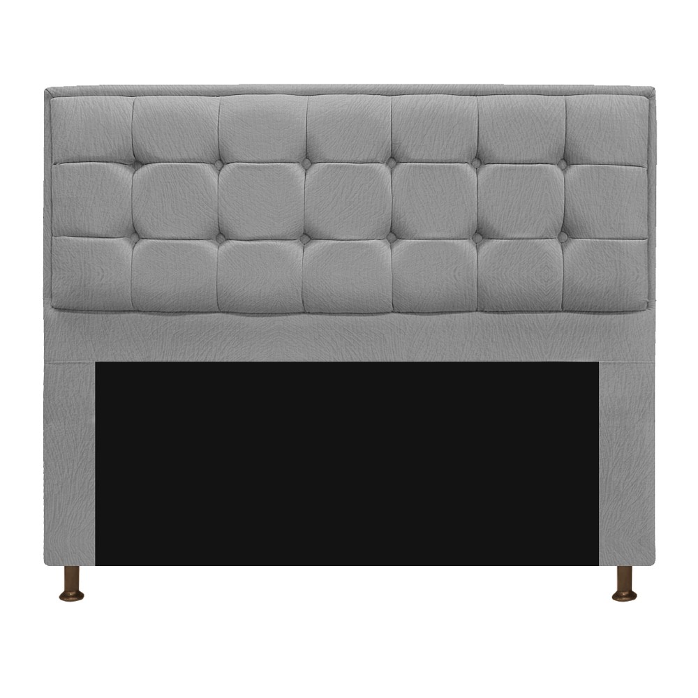 Kit Cabeceira e Calçadeira Copenhague 160 cm Queen Size Suede Cinza - Amarena Móveis