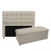 Kit Cabeceira e Calçadeira Copenhague 195 cm King Size Corano Bege - Amarena Móveis