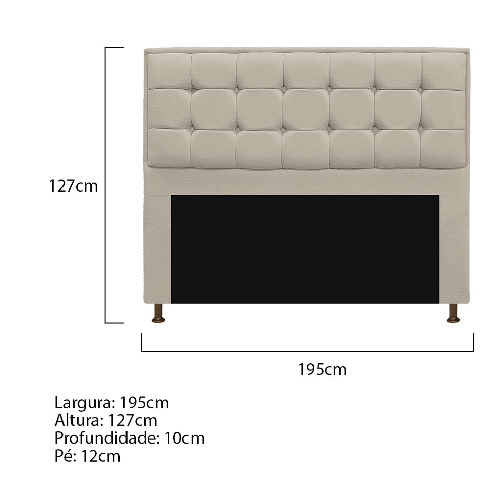 Kit Cabeceira e Calçadeira Copenhague 195 cm King Size Corano Bege - Amarena Móveis